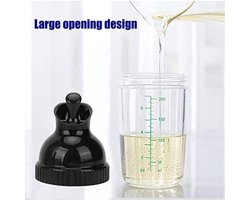 Allecta - Saladedressingshaker 200 ml - Deksel - Mengen en Bewaren Sauzen - Marinades - Specerijen Opbergpot - Lekvrij Design - Zwart