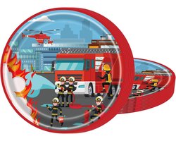 Allecta - Servieset Brandweer Thema voor Kinderen - Ontbijtbordje 7 inch