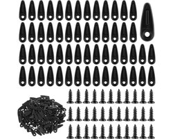 Allecta - Set van 100 Zwarte Fotolijst Achterkant Clips - Metalen Bevestigingsclips met Schroeven voor Kunstwerk Ophangen - Decoratie Accessoires