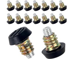 Allecta - Set van 16 Verstelbare Meubelnivelleringsvoeten voor Tafels en Stoelen - UNC Draad - Antislip Stoelpootverlengers - Inclusief Schroefmoeren - Voor Houten Meubels