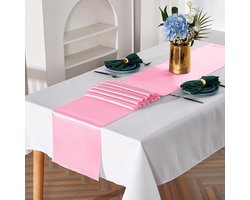 Allecta - Set van 2 delicate satijnen tafellopers 30 x 275 cm - Tafeldecoratie voor eetkamer, party, vakantie, bruiloft - Feestelijke decoratie voor speciale gelegenheden