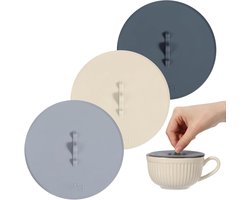 Allecta - Set van 3 Flexibele Siliconen Drankhoezen - Voedselveilig - Anti-stof - Luchtdichte Afdichtingsdeksels - Herbruikbare Bekerhoezen - Theepot Accessoires - Warmbekerdeksel - Koffiebeker Accessoires