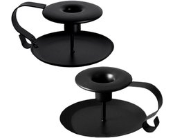 Allecta - Smeedijzeren kandelaar set van 2 - Retro kaarsenhouder voor diner, Kerstmis, Halloween