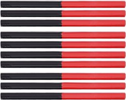 Allecta - Timmermanspotloden set van 9 stuks voor hout, metaal, glas, leer en kunststof, 175 mm, rood en blauw.