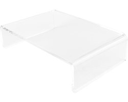 Allecta - Transparante monitorstandaard voor laptop en scherm, acryl materiaal, multifunctioneel opbergrek, geschikt voor bureau.