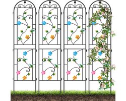 Allecta - Tuinlatwerk voor Klimplanten 4-pack - Kolibrie Tuinklimrek Frame - Roestvrij Metalen Klimsteun - Achtertuin Bloemen en Groenten - Multicolor.