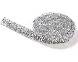 Allecta - Zilveren kristal strass band - edelsteen sparkle diamant wrap roll - bruiloft DIY bruidsjurk decoratie