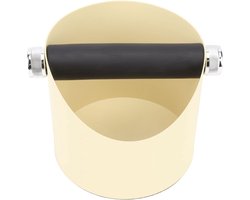 Allecto - Afvalbak koffie - Strainer houder - Praktische keukenaccessoire - Geel - Ronde rubberen emmer - Afvalbak voor koffiemachine - Ideaal voor...