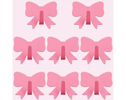 Allecto - Boog Kapstok Haken Set van 8 - Decoratief - Warm Roze - Metaal - Jas Hanger - Sleutel Organizer - Woonkamer - Geschikt voor Wandmontage - Roze Kapstok Haken Set - Muur Decoratie met 8 Stuks Haken voor Jassen en Sleutels