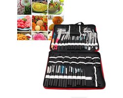 Allecto - Culinaire snijgereedschapsset - 80 delen - draagbaar - groente en fruit - peeling tools - garneren snijden - carving tool set - geschikt voor keuken - divers formaat