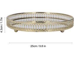 Allecto- Decoratieve Glazen Lade - Groot - Amerikaanse Stijl - Goud - Geometrische Vorm - Side Make-Up Lade - Geschikt voor Bar Restaurant Cafe Kantoor Thuis Badkamer
