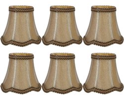 Allecto- Decoratieve Lamp Schaduw - Stoffen - Europese Stijl - Lichte Schaduw - Verlichting Accessoire - Geschikt voor E14 Kroonluchter - Retro Hanger Lampenkap, 6 Stuks voor Wandlicht en Tafellampje