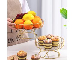 Allecto - Dienblad voor het Bakken en Serveren - Fruit Dienblad - Huisdecoratie - Goudkleurig - Keukengadget - Geschikt voor Feestjes en Dagelijks Gebruik