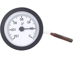Allecto - Digitale Thermometer - Temperatuurmeting - Geschikt voor Sauna's en Soepen - Koperen Sensor - Thermometer Vloeistoffen - Meetbereik 0-120°C - Thermometerschaal 52mm - Potten en Pannen met Watertemperatuur