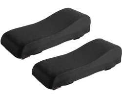 Allecto- Ergonomische Armleuningkussens - Traagschuim - Bureaustoelhoes met Koelgel - Gamingbureaustoel - Elleboog- en Polsondersteuningskussen - 2 Stuks - Geschikt voor Bureaustoel - Zwart