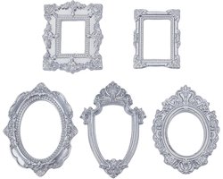 Allecto - Fotolijstjes Set - Vintage Barok Stijl - Zilver - Mini Fotolijst - Antieke Fotolijstjes - Decoratieve Fotolijsten Tafeldecoratie - Geschi...