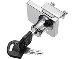 Allecto- Glazen kastslot met 2 sleutels voor meubels - Verchroomd - Raamslot - IKEA Compatibel - Glazen model.