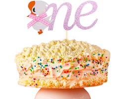 Allecto - Glitter Goose Cake Topper - 1e Verjaardag Decoratie - Feestelijke Taartversiering - Leuk voor Kinderen - Verjaardag Party - Geschikt voor...