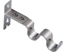 Allecto- Gordijn Rod Beugels - 3 stuks - Heavy Duty - Zilver - Voor Gordijnroedes van 3/4 Inch.