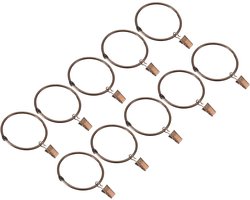 Allecto - Gordijnringen - Clips - Koolstofstaal - Ringen - 20 stuks - Geschikt voor Gordijnen - Koper - 7,5 cm haken - Ringclip - Gordijnroedes