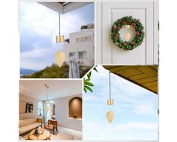 Allecto - Gouden Wind Chime Klokken - Decoratieve Messing Tuin Gazon - Chinese Feng Shui Bell Leaf - Woondecoratie voor Geluk Rijkdom - Opknoping Ornament Hanger Raamdeur - Japandi Decor.