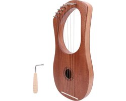 Allecto- Harp Lier - Muziekinstrument - Draagbaar - Rosewood - Metalen snaren - Duurzaam en stabiel - Voor beginners en professionals - Houten 7-string harp met draagbare draaisleutel