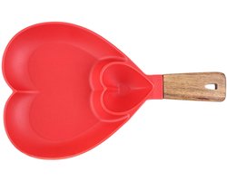 Allecto - Hartvorm Chip en Dip Bowl - Chip en Dip Platter Tray - Herbruikbare Serveerschalen - Rood - Nacho Tray Dip Dishes - Geschikt voor Party's...