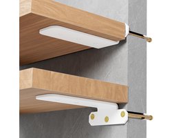 Allecto - Heavy Duty Shelf Racks - Wandplank Houder - Sterk en duurzaam - Wit - Hoekbeugel - Voor boeken en decoratie - 2 stuks