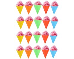 Allecto - Herbruikbare Sneeuw Cone Bekers - Plastic IJsbekers - Slushies - Nostalgia & Cuisinart Sneeuw Cone Machine - Geel - Rood - Blauw - Oranje...