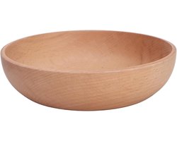 Allecto Houten Kom - Beuken Kom - Ronde Kom - Salades Fruit Dips Snacks - Beukenhout - Geschikt voor Keukengebruik - Natuurlijke Houtkleur - Duurzaam - Beukenhouten Kom voor Huishoudelijk gebruik, Materiaal: Beukenhout.