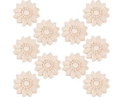Allecto - Houten Onlays - Decoratieve Bloemstickers - 10 Stuks - 50