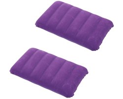Allecto - Inflatable Cushion - Camping Travel Pillow - Perfect voor Outdoor en Reizen - Paar van 2 - Paarse Kleur - Ideaal voor Actieve Mensen - Co...