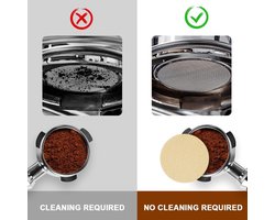 Allecto - Koffiefilterpapier - Papieren Koffiefilters - 400 Stuks - Rond 58 mm - Compatibel met Koffiezetapparaat en Espressomachine - Natuur...