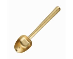 Allecto - Koffielepel - Roestvrij staal - Lange Holle Handvat - Messing goud - 7 gram maatlepel - Geschikt voor koffie en thee - Luxe uitstraling