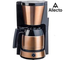 Allecto - Koffiezetapparaat Met Thermoskan - ACM1000CO Koffiezetapparaat voor Gemalen Filterkoffie - Met Thermokan voor 8 Kopjes - 900W - Koper