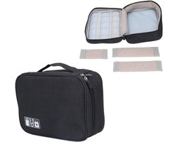 Allecto - Koffiezetapparaat - Reisopbergtas - Zwart - Multifunctioneel - Buitengebruik - Geschikt voor alle merken - Handig formaat - Duurzaam canvas - Opbergtas voor onderweg met meerdere vakken - Zwart met grijze accenten