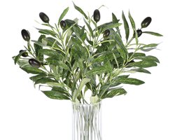 Allecto - Kunstmatige Olijftakjes - Set van 5 voor Decoratie - Perfect voor Bruiloft - Natuurlijke uitstraling - Voor Tuin en Kantoor - Prachtige d...
