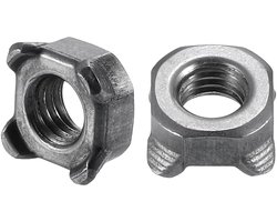 Allecto- Lasmoer en machineschroef van koolstofstaal - M5 formaat - UNC draad - grijs - vierkant - 100 stuks - geschikt voor diverse toepassingen - model en kleurvariaties