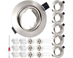 Allecto - LED Inbouwplafondlamp Montageframe - Set van 6 met GU10 Lamphouder - Energiezuinig - Modern Design - Ideaal voor Woning - Geschikt voor V...