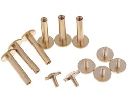 Allecto- Lederen Craft - Reparatie - Messing - Kleding - Klinknagels - Schoenen - Tassen - Solid Double Cap Tubular Schroeven Studs Nail voor Diy Lederen Craft/Kleding/Schoenen/Tassen/Riemen Reparatie Decoratie.
