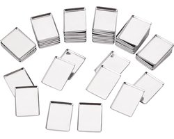 Allecto - Lege metalen pannen - Pannen voor oogschaduw - Cosmetica opslag - Rechthoekig - Make-up - Geschikt voor magnetische paletten - Paletten - 50 stuks oogschaduw pannen, organizer voor make-up paletten