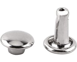 Allecto - Leren Rivetten Set - Dubbele Kap Rivetten - DIY Leren Ambacht - 100 Sets - Decoratie en Vervanging - 6x8mm - 3 Kleuren - Geschikt voor Le...