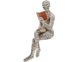Allecto - Lezen Vrouwen Beeldje - Moderne Abstracte Sculptuur - Wit - Design Decoratie - Uniek Ornament - Perfect voor Woondecoratie
