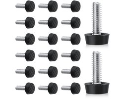 Allecto - M6 Schroeven - Verstelbare meubelpootjes - Galvaniseerd ijzer en ABS - Voor tafels en stoelen - Antislip voetjes - Geschikt voor meubels ...