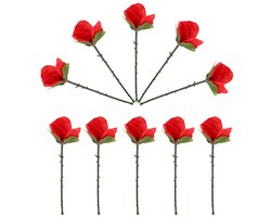 Allecto - Magische Rozen - Vouwbare Accessoires - Perfect voor Optredens - Rood - Close-up Goochelen - Fantasie Props - Geschikt voor Magiërs - 10 ...
