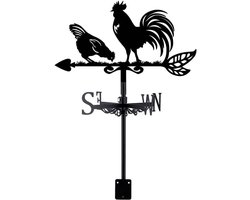 Allecto - Metalen Windwijzer Haan - Kip Windwijzers - Zwarte Windrichting Indicator - Boerderij Tuin - Geschikt voor Schuren