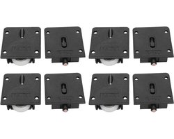 Allecto - Meubelrol Wielen - Kast - Schuifdeur - Katrol - 4 paar - Geschikt voor meubels - Zwart