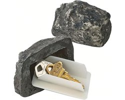 Allecto - Nep steen sleutelkastje - Key hider - Decoratief - Tuin accessoire - Outdoor opbergbox - Plastic - Geschikt voor thuisingang - Simulatie steen - Sleutelhouder - Beveiligd - 8,3 x 5,7 x 4,5 cm.
