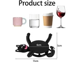 Allecto- Onderzetters - Katten - Beermokhouders - Zwart - Schattig - 3D-bedrukt - Schattige zwarte kattenonderzetter met bewegende benen, voor salontafels geschikt - Uniek.