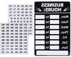 Allecto - Openingstijden Teken - Borden - Zakelijke - Glazen Deur Raam - Retail Shop - Kantoor Restaurant - 3 STKS - Open Gesloten - Nummers - Peel & Stick - Inbegrepen